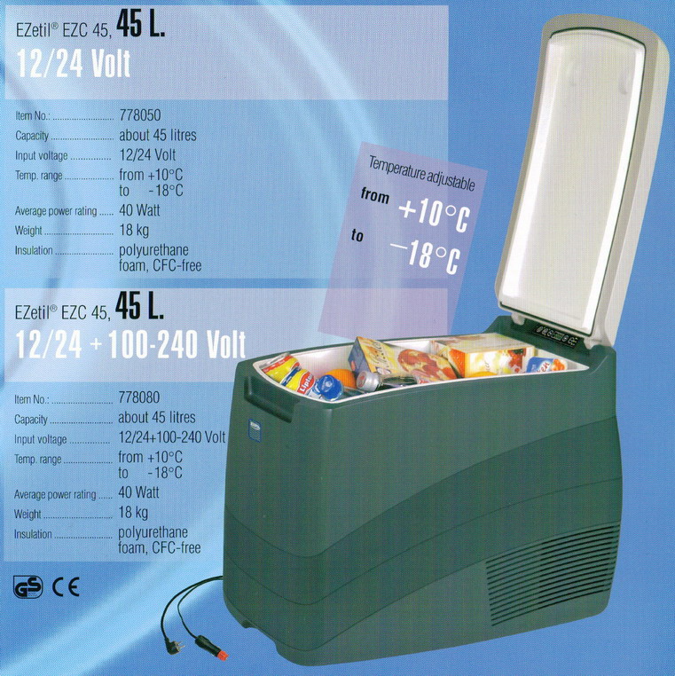 45л КОМПРЕССОРНЫЙ переносной АВТОМОБИЛЬНЫЙ холодильник-морозильник — EZC 45 Ezetil ( автохолодильник с компрессором)