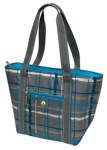 25л Большая хозяйственная сумка-холодильник Shopper Tote 30 серая в клетку