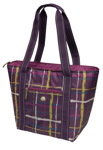 25л Хозяйственная сумка холодильник Shopper Tote 30 фиолетовая в клетку