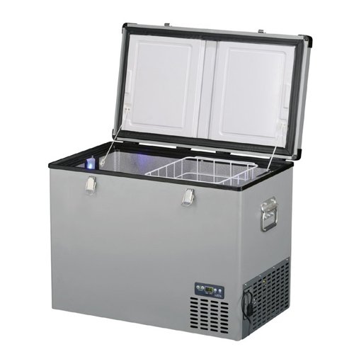Вместительный автомобильный холодильник морозильник  Indel B TB 100 Steel
